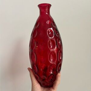 Red Textured Glass Vase